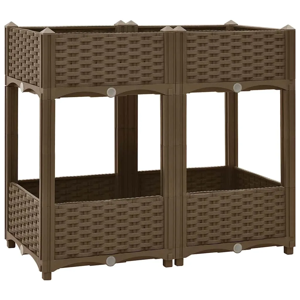 vidaXL Hochbeet Pflanzkasten Pflanzbeet Gemüsebeet Blumenbeet Blumenkasten Frühbeet Gartenbeet Blumenkübel Pflanzkübel 80x40x71cm Polypropylen - Bild 1