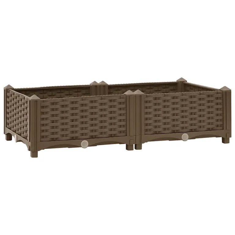 vidaXL Hochbeet Pflanzkasten Pflanzbeet Gemüsebeet Blumenbeet Blumenkasten Frühbeet Gartenbeet Blumenkübel Pflanzkübel 80x40x23cm Polypropylen – Bild 1