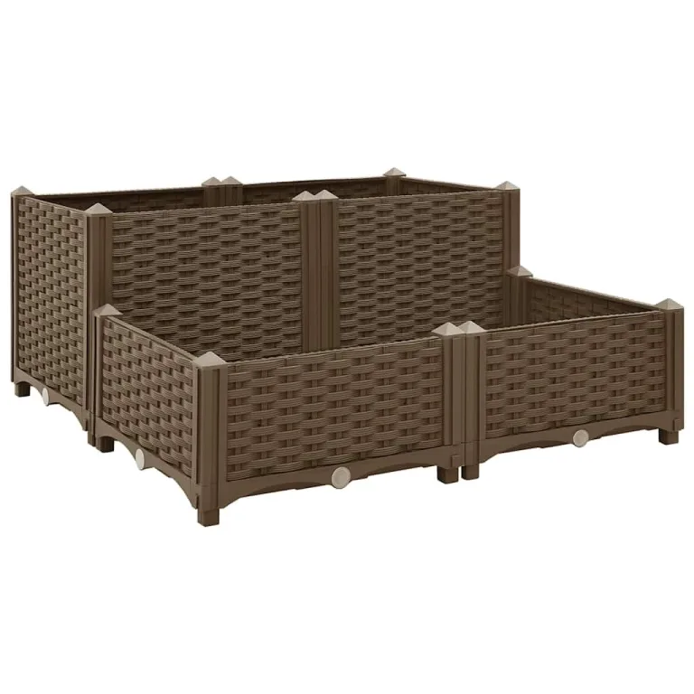 vidaXL Hochbeet Pflanzkasten Pflanzbeet Gemüsebeet Blumenbeet Blumenkasten Frühbeet Gartenbeet Blumenkübel Pflanzkübel 80x80x38cm Polypropylen – Bild 1