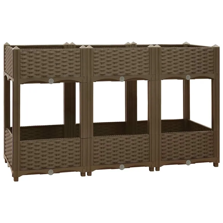 vidaXL Hochbeet Pflanzkasten Pflanzbeet Gemüsebeet Blumenbeet Blumenkasten Frühbeet Gartenbeet Blumenkübel Pflanzkübel 120x40x71cm Polypropylen – Bild 1