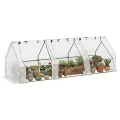 Outsunny Gewächshaus mit Reißverschlussfenster, Winterfest Foliengewächshaus aus Stahl, Treibhaus für Balkon, Garten, 180 x 90 x 90 cm, Tomatenhaus für Tomaten, Gemüse, Blumen, Grün - Thumbnail 10