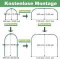 6 x Pflanztunnel, 86 x 110 cm Gartenreifen für Reihenabdeckung, Rostfreier Stahl Tunnelbögen mit Kunststoffbeschichtung, Gewächshaus-Reifen für Pflanzenabdeckung, Durchmesser 11 mm - Thumbnail 3