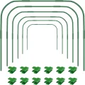 6 x Pflanztunnel, 86 x 110 cm Gartenreifen für Reihenabdeckung, Rostfreier Stahl Tunnelbögen mit Kunststoffbeschichtung, Gewächshaus-Reifen für Pflanzenabdeckung, Durchmesser 11 mm - Thumbnail 1