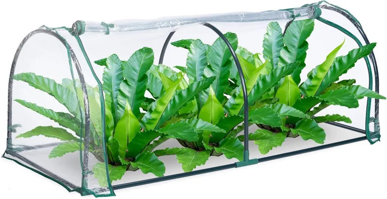 Relaxdays Foliengewächshaus, Stecksystem, aufrollbare Tür, H x B x T: 50 x 130 x 60 cm, Stahl & PVC, transparent, grün – Bild 1