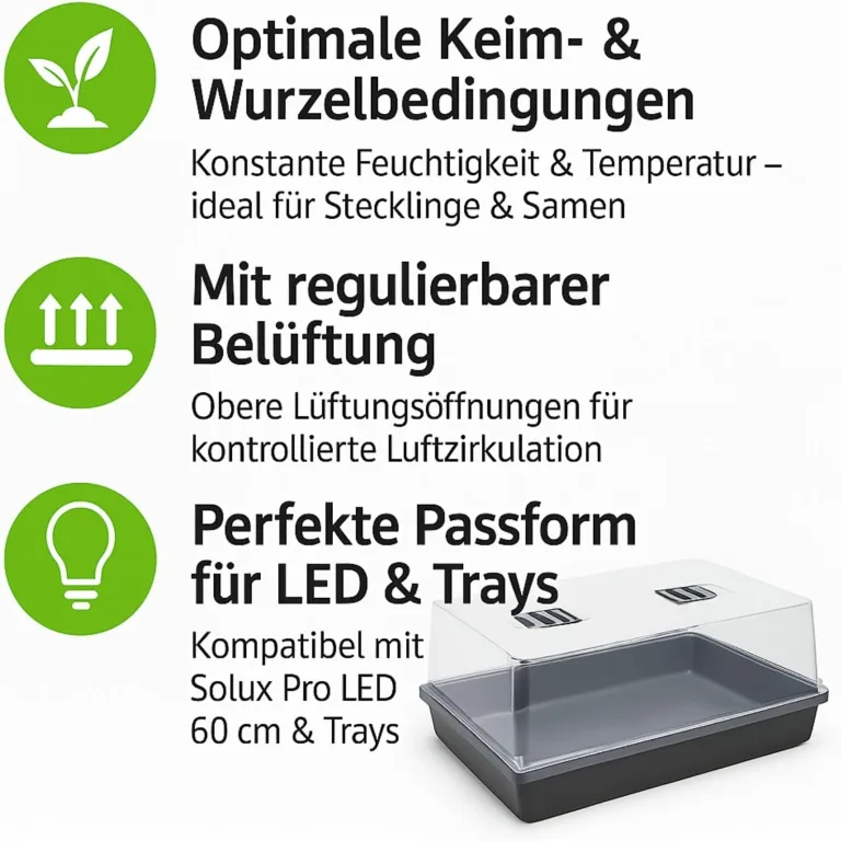 Weedness Gewächshaus Grow Hart 57 x 38 x 22 cm - Grow Anbau Indoor & Outdoor Tomaten Anzucht Mini Zimmer Stecklinge Zubehör Balkon Frühbeet Drinnen Garten Pflanzen – Bild 5