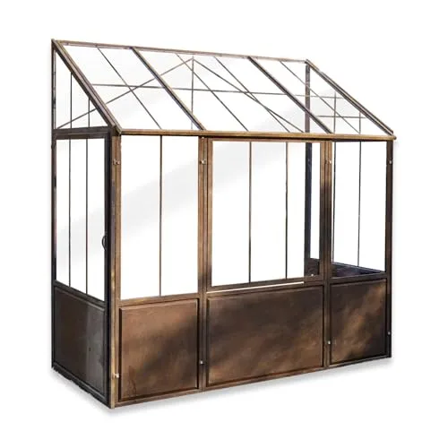 Loberon Gewächshaus Essone, mit Großem Fenster & Seitentüren, Wetterfest & Frostresistent, Authentisches Antik-Design, Gartenzubehör, Outdoor, Eisen, Acrylglas, antikbraun – Bild 10