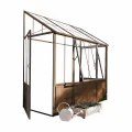 Loberon Gewächshaus Essone, mit Großem Fenster & Seitentüren, Wetterfest & Frostresistent, Authentisches Antik-Design, Gartenzubehör, Outdoor, Eisen, Acrylglas, antikbraun - Thumbnail 1