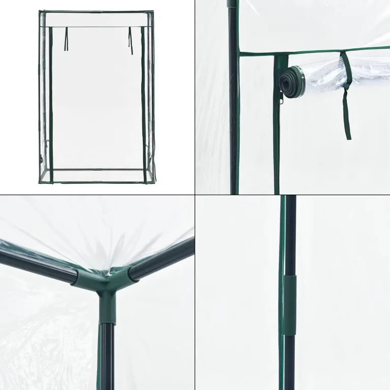 [en.casa] Tomatengewächshaus Terzigno Foliengewächshaus Garten 100 x 50 x 150 cm Tomatenhaus Balkon stabil und Winterfest PVC-Folie Transparent – Bild 6