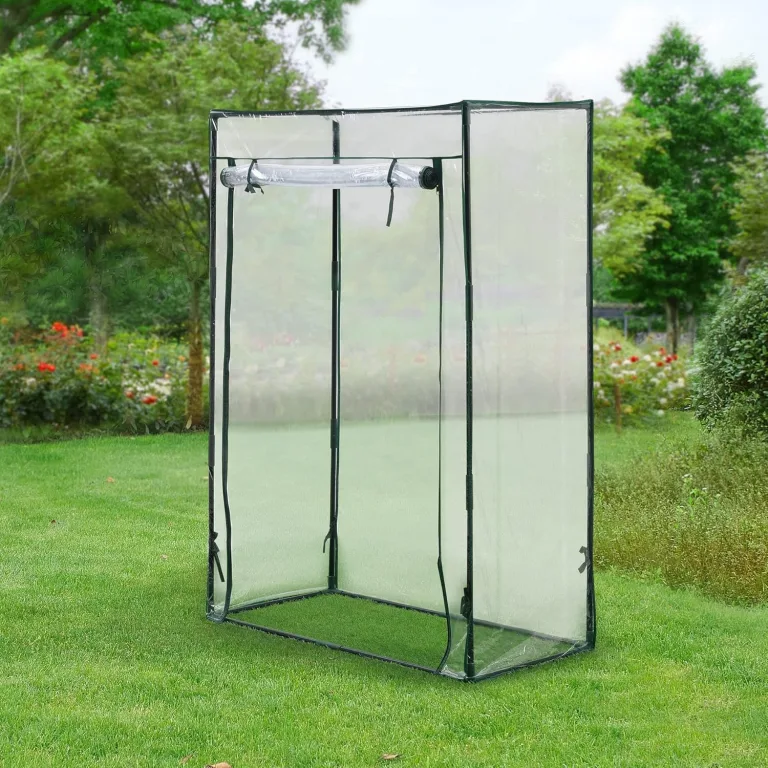 [en.casa] Tomatengewächshaus Terzigno Foliengewächshaus Garten 100 x 50 x 150 cm Tomatenhaus Balkon stabil und Winterfest PVC-Folie Transparent – Bild 2