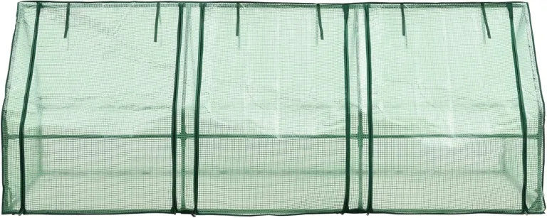 [en.casa] Mini Gewächshaus Höflein 240x90x90cm Foliengewächshaus für draußen Treibhaus mit Reißverschluss und 3 Fenstern Gitternetzfolie Grün – Bild 5