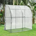 [en.casa] Gewächshaus Juta Tomatengewächshaus 100 x 200 x 215 cm Foliengewächshaus mit abgerundetem Dach Anlehngewächshaus Treibhaus mit aufrollbarer Tür Stahlrahmen Transparent - Thumbnail 8