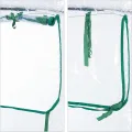 Relaxdays Foliengewächshaus, PVC-Folie, aufrollbare Tür & Fenster, HBT: 152x132x92 cm, Gewächshaus Tomaten, transparent - Thumbnail 6