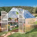 LARS360 14 Stück Polycarbonat Hohlkammerstegplatten Ersatzplatten 1210x605x4mm ca. 10,25 m² Doppelstegplatte Stoßsicheren und UV-Beständigen für Gewächshaus Gartenbau Carports - Thumbnail 8