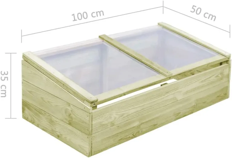 Leepesx Gewächshaus, Wintergarten Bausatz, Tomatenhaus, Treibhaus, Garten, Greenhouse, Gartengewächshäuser, Anlehngewächshaus, Imprägniertes Kiefernholz 100 x 50 x 35 cm – Bild 7