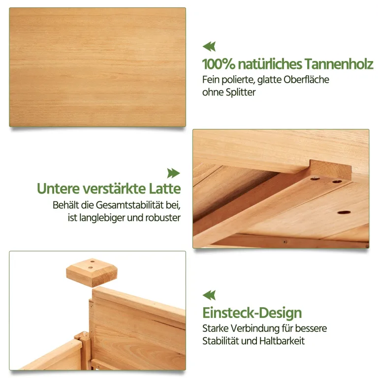 Yaheetech Hochbeet mit Rollen & Ablageboden, Pflanzkasten Pflanztrog Blumenkübel Kräuterbeet aus Holz, Pflanzbeet für Garten, Balkon & Terrasse, 87 x 47 x 83,5 cm – Bild 9