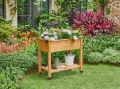 Yaheetech Hochbeet mit Rollen & Ablageboden, Pflanzkasten Pflanztrog Blumenkübel Kräuterbeet aus Holz, Pflanzbeet für Garten, Balkon & Terrasse, 87 x 47 x 83,5 cm - Thumbnail 2