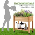 Yaheetech Hochbeet mit Rollen & Ablageboden, Pflanzkasten Pflanztrog Blumenkübel Kräuterbeet aus Holz, Pflanzbeet für Garten, Balkon & Terrasse, 87 x 47 x 83,5 cm - Thumbnail 6