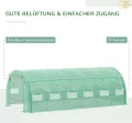 Outsunny Foliengewächshaus Polytunnel 6 x 3 x 2 m begehbares Gewächshaus mit aufrollbar Abdeckungen Folientunnel Treibhaus UV-Schutz Stahlrohr Grün - Thumbnail 5