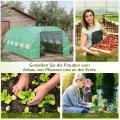 Outsunny Foliengewächshaus Polytunnel 6 x 3 x 2 m begehbares Gewächshaus mit aufrollbar Abdeckungen Folientunnel Treibhaus UV-Schutz Stahlrohr Grün - Thumbnail 6
