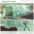 Outsunny Foliengewächshaus Polytunnel 6 x 3 x 2 m begehbares Gewächshaus mit aufrollbar Abdeckungen Folientunnel Treibhaus UV-Schutz Stahlrohr Grün - Thumbnail 7