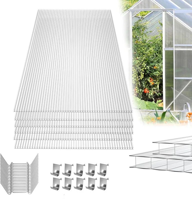 14er Polycarbonat Doppelstegplatte Hohlkammerstegplatten 605x1210x4mm Gesamtfläche 10,25 m² Stegplatte Gewächshausplatte inkl.50 Klammern & 50 Z-Clips – Bild 1