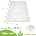 14er Polycarbonat Doppelstegplatte Hohlkammerstegplatten 605x1210x4mm Gesamtfläche 10,25 m² Stegplatte Gewächshausplatte inkl.50 Klammern & 50 Z-Clips - Thumbnail 2