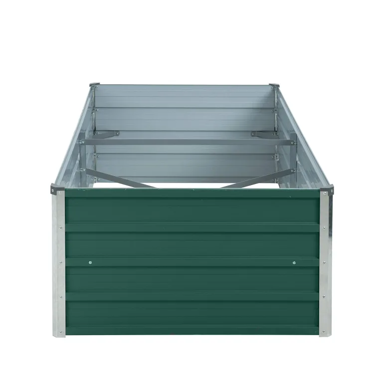 ESTEXO Hochbeet Metall Pflanzbeet Gemüsebeet Stahl Beet Pflanzkasten Blumenbeet Garten Verzinkt Gartenbeet RAL6005 (Moosgrün) 160x80x45 cm – Bild 3