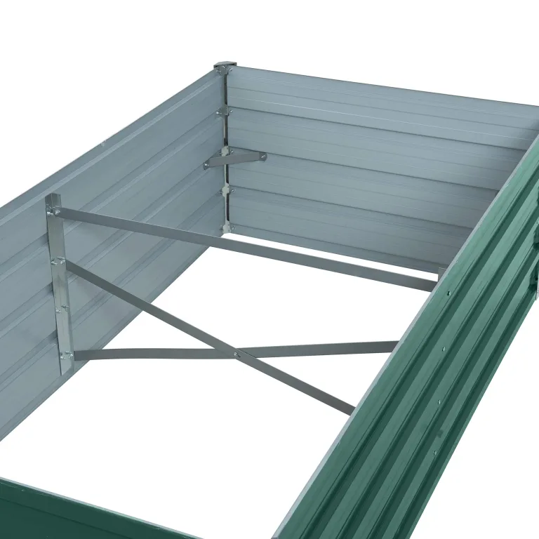 ESTEXO Hochbeet Metall Pflanzbeet Gemüsebeet Stahl Beet Pflanzkasten Blumenbeet Garten Verzinkt Gartenbeet RAL6005 (Moosgrün) 160x80x45 cm – Bild 4