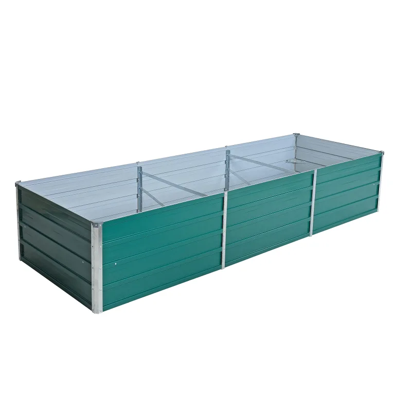ESTEXO Hochbeet Metall Pflanzbeet Gemüsebeet Stahl Beet Pflanzkasten Blumenbeet Garten Verzinkt Gartenbeet RAL6005 (Moosgrün) 240x80x45 cm – Bild 1