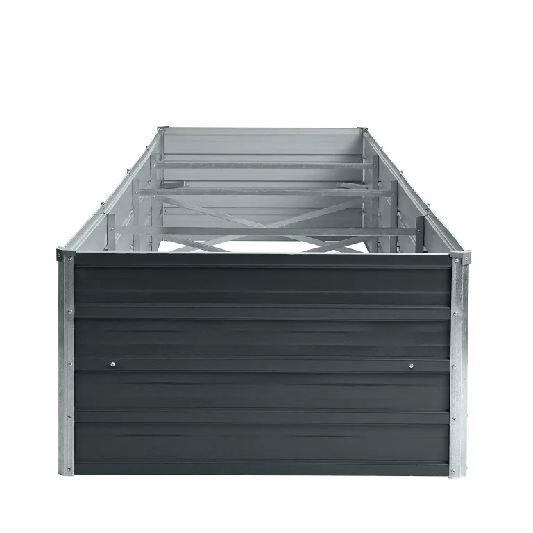 ESTEXO Hochbeet Metall Pflanzbeet Gemüsebeet Stahl Beet Pflanzkasten Blumenbeet Garten Verzinkt Gartenbeet RAL7016 (Anthrazitgrau) 320x80x45 cm – Bild 3