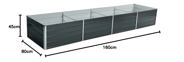 ESTEXO Hochbeet Metall Pflanzbeet Gemüsebeet Stahl Beet Pflanzkasten Blumenbeet Garten Verzinkt Gartenbeet RAL7016 (Anthrazitgrau) 320x80x45 cm – Bild 9