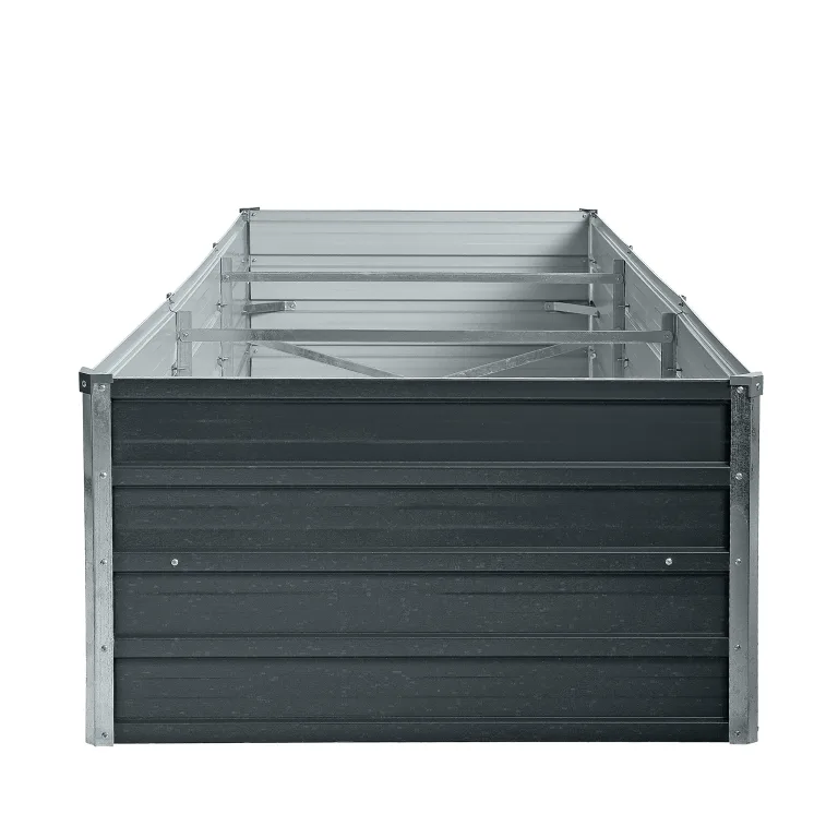 ESTEXO Hochbeet Metall Pflanzbeet Gemüsebeet Stahl Beet Pflanzkasten Blumenbeet Garten Verzinkt Gartenbeet RAL7016 (Anthrazitgrau) 240x80x45 cm – Bild 7