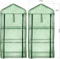 Royal Gardineer Gewächshaus Balkon: 2er-Set Folien-Gewächshäuser, 3 Etagen, Aufroll-Tür, 59x126x39cm, grün (Gartengewächshaus, Gewächszelt Tomaten, Insektenschutz) - Thumbnail 3