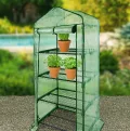 Royal Gardineer Gewächshaus Balkon: 2er-Set Folien-Gewächshäuser, 3 Etagen, Aufroll-Tür, 59x126x39cm, grün (Gartengewächshaus, Gewächszelt Tomaten, Insektenschutz) - Thumbnail 4