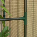 Outsunny Mini-Gewächshaus mit 4 Drahtregalen, tragbares Tomatengewächshaus, verbessertes Garten-Wachstumshaus für Pflanzen mit aufrollbarer Tür und Lüftungsschlitzen, 100 x 80 x 150 cm, Weiß - Thumbnail 8