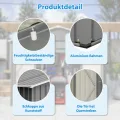 Thanaddo 8×6ft Gerätehaus Metall Groß Geräteschuppen 240x192x191 cm mit Fundamentrahmen, Wetterfest Gartenhaus mit Satteldach & Abschließbarer Tür, Gartenschuppen für Outdoor Garten Hinterhof, Grau - Thumbnail 5