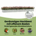 vidaXL Garten Hochbeet Pflanzkasten Pflanzbeet Gemüsebeet Blumenbeet Blumenkasten Frühbeet Gartenbeet Blumenkübel Pflanzkübel 600x80x45cm Verzinkter Stahl Silbern - Thumbnail 6