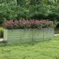 vidaXL Garten Hochbeet Pflanzkasten Pflanzbeet Gemüsebeet Blumenbeet Blumenkasten Frühbeet Gartenbeet Blumenkübel Pflanzkübel 320x80x77cm Verzinkter Stahl Silbern - Thumbnail 3