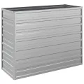 vidaXL Garten Hochbeet Pflanzkasten Pflanzbeet Gemüsebeet Blumenbeet Blumenkasten Frühbeet Gartenbeet Blumenkübel Pflanzkübel 100x40x77cm Verzinkter Stahl Silbern - Thumbnail 1