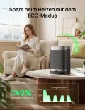 Dreo Heizlüfter Energiesparend Klein, 1500W Heizung Elektrisch mit Thermostat, 70° Oszillierend Elektroheizung, PTC Keramik Heizlüfter Leise, ECO-Modus, 12-Std-Timer, Überhitzungs- & Kippschutz - Thumbnail 6