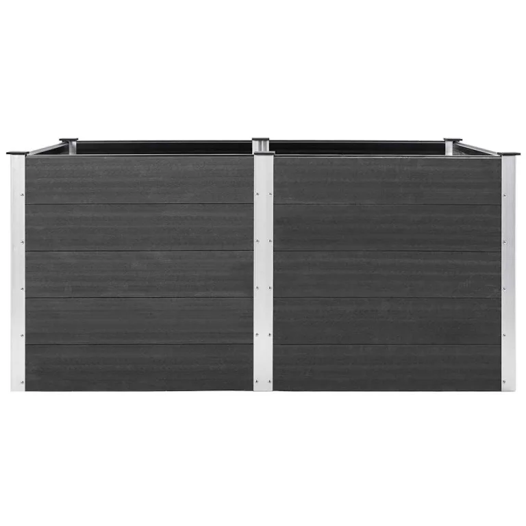 vidaXL Garten Hochbeet Pflanzkasten Pflanzbeet Gemüsebeet Blumenbeet Blumenkasten Frühbeet Gartenbeet Blumenkübel Pflanzkübel 200x100x91cm WPC Grau – Bild 7