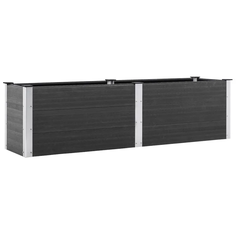 vidaXL Garten Hochbeet Pflanzkasten Pflanzbeet Gemüsebeet Blumenbeet Blumenkasten Frühbeet Gartenbeet Blumenkübel Pflanzkübel 200x50x54cm WPC Grau – Bild 1