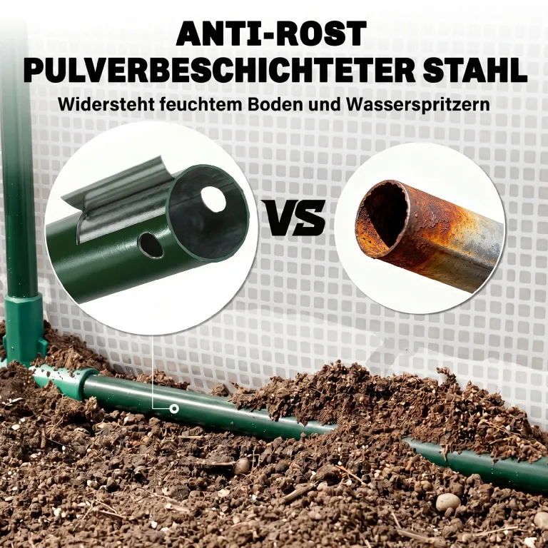 Outsunny Mini Gewächshaus Überwinterungszelt für Pflanzen mit Rolltür Garten Balkon Winterschutz Weiß 160 x 140 x 180 cm – Bild 6