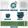 COSTWAY 8 TLG. Gurken Rankgitter inkl. 12 Kabelbinder, 18 Clips, 16 Bodenpfählen, Rankhilfe Metall, Metallspalier Pflanzenspalier Gitterspalier für Tomaten, Gemüse & Kletterpflanzen - Thumbnail 6