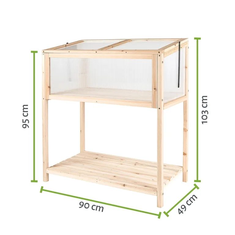 empasa Hochbeet Blumenkasten Kräuterbeet Frühbeet Pflanzkübel Pflanzkasten aus Holz für Garten, Balkon und Terrasse, Ausführung:Deluxe - 84 x 95 x 103/95 cm – Bild 7
