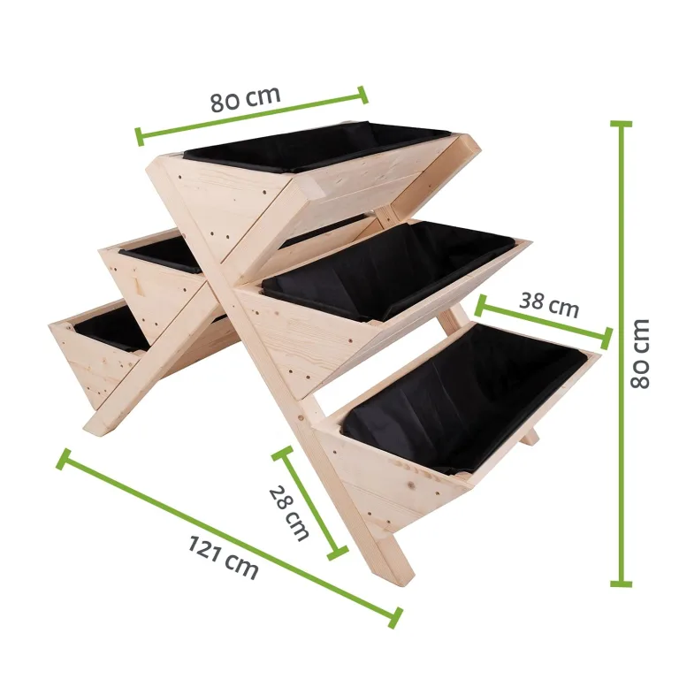 empasa Hochbeet Blumenkasten Kräuterbeet Frühbeet Pflanzkübel Pflanzkasten aus Holz für Garten, Balkon und Terrasse, Ausführung:Level - 121 x 80 x 80 cm – Bild 7