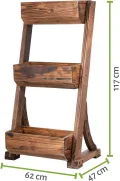 empasa Hochbeet Blumenkasten Kräuterbeet Frühbeet Pflanzkübel Pflanzkasten aus Holz für Garten, Balkon und Terrasse, Ausführung:Raise 3-62 x 47 x 119 cm - Thumbnail 6
