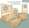 holz4home® Pflanzkasten mit Rankgitter M aus Kiefernholz I 34x98x104 cm I inkl. Gartenhandschuhe & Vlies I Pflanzkübel mit Spalier I Hochbeet für Balkon als Sichtschutz I Blumenkasten - Thumbnail 7