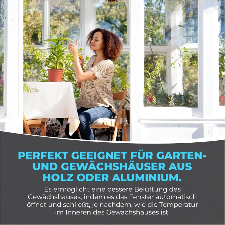 HAYATEC Automatischer Fensteröffner Gewächshaus Fensteröffner Fensterheber Gewächshaus – Temperaturgesteuert, ohne Strom, robust & wetterfest – Hubkraft 7 kg, Hubhöhe 40 cm – einfache Montage – Bild 5
