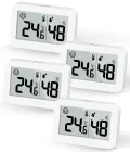 DOOMAY Mini Innenthermometer, Feuchtigkeitsmessgerät mit Celsius (℃), Luftfeuchtigkeitsmesser, digitaler Temperaturmonitor für Gewächshaus, Babyzimmer, Keller, Reptilienbrüter - Thumbnail 1